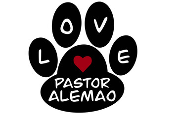 Vector of a dog paw print with the word 