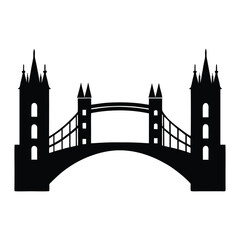  London Bridge vector Silhouette on white background