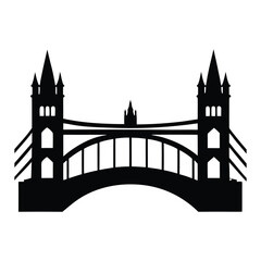  London Bridge vector Silhouette on white background