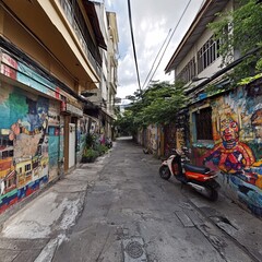 Naklejka premium street in the ,unseen thailand 