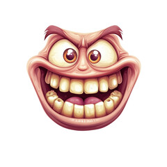 Obraz premium Cartoon Face With Evil Grin