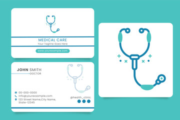 Professional business card design for medical care.