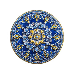 Naklejka premium Blue and Gold Ornate Ceramic Tile