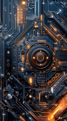 Fototapeta premium Digital ecosystem of interconnected devices, futuristic smart tech