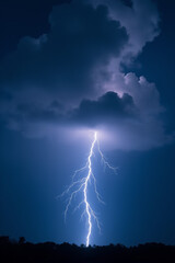 lightning in the night sky