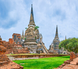 Fototapeta premium Wat Phra Si Sanphet archaeological site, Ayutthaya, Thailand