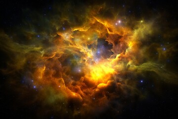 Golden Nebula Space Clouds