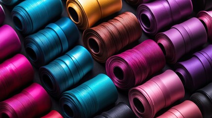 A collection of curlers in various hues offers a vibrant array of colors, perfect for adding flair to your styling tools. This photo captures the essence of curlers with ample copy space.