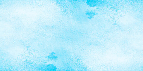 Grunge tint light blue watercolor abstract background, Aquarelle paint paper textured, blue sky with clouds,  Sky Nature Landscape Background, sky background with white fluffy clouds.