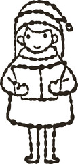 Hand Drawn Doodle Christmas Caroler Illustration