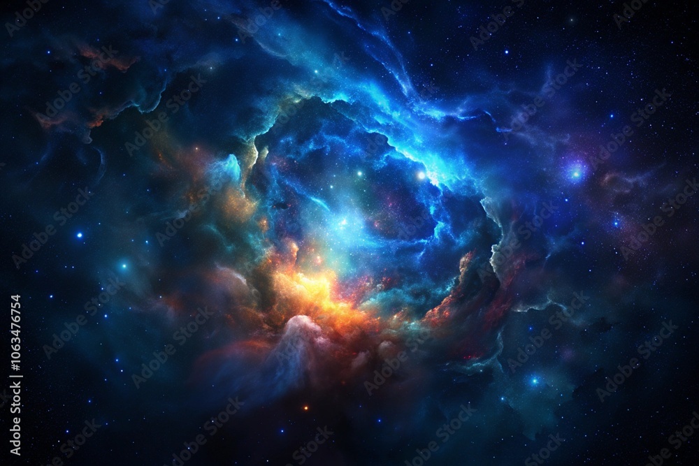 Wall mural colorful nebula clouds are made up of colorful clouds of interstellar gas.