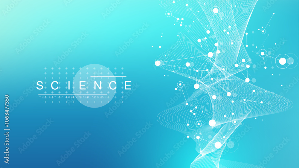 Aufkleber Scientific tree concept of network connection background. Database branch information. Futuristic code flow element. Big data technology. Data tree vector illustration.