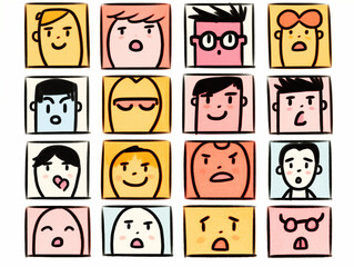 Fototapeta premium Expressions in Pixels. Generative AI