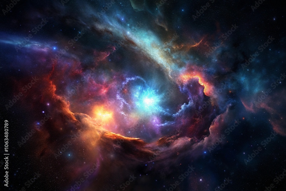 Wall mural colorful nebula clouds are made up of colorful clouds of interstellar gas.