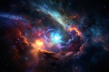 Colorful nebula clouds are made up of colorful clouds of interstellar gas.
