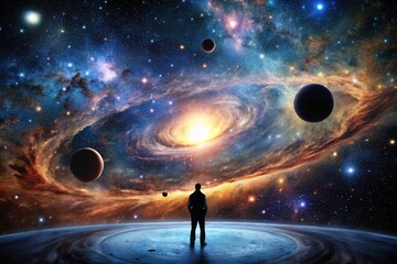 Fototapeta premium Colorful nebula clouds are made up of colorful clouds of interstellar gas.