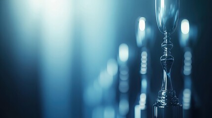 BEE award ceremony captured in a softly lit blue-gray ambiance, creating an elegant atmosphere. The image emphasizes the BEE award ceremony, suitable for various themes with copy space.