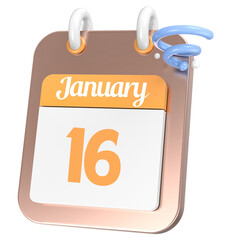 January Gold Tornado Icon 3d Day 16