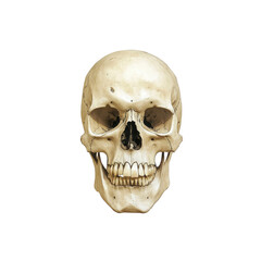 Human Skull Isolated on White Background