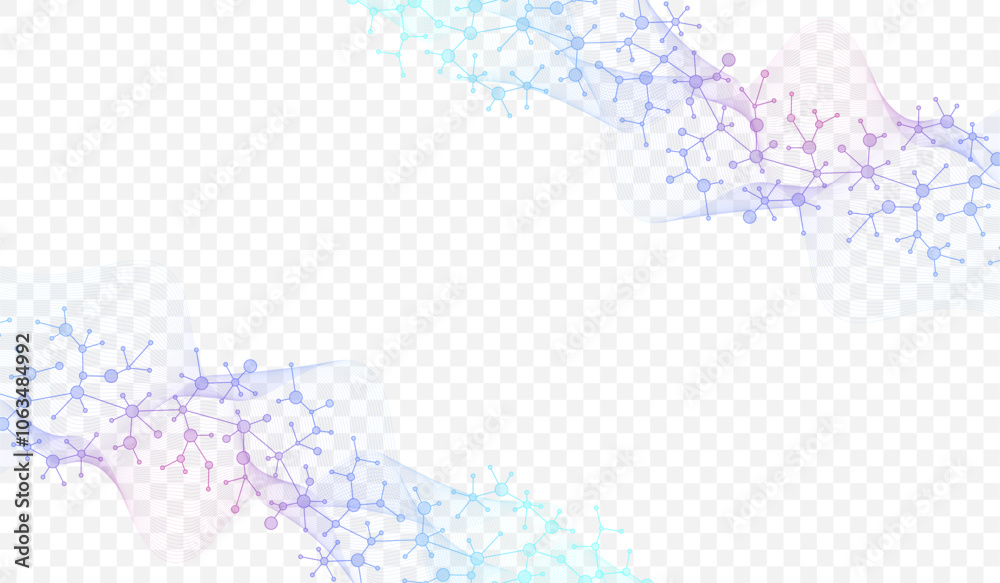 Poster molecular abstract structure background. scientific vector illustration with molecule dna. medical, 