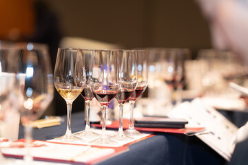 glasses of wine on table