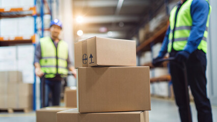Packages Ready for Shipping in a Warehouse Environment