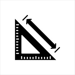 Ruler icon. Modern flat design vector illustration, for web design and mobile application. isolated on white background.