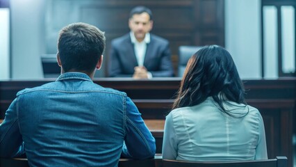 Fototapeta premium Couple in Court During Legal Hearing