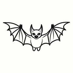 Obraz premium Linear bat icon. Simple vector illustration. Halloween holiday symbol