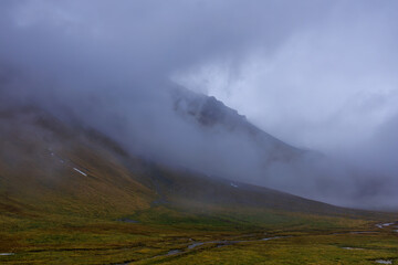 A mysterious atmosphere in the Swiss Alps! An extremely beautiful landscape in the autumn season.