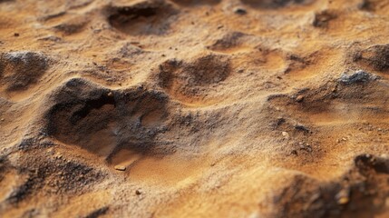 Close-Up of Sandy Terrain with Footprints and Textures