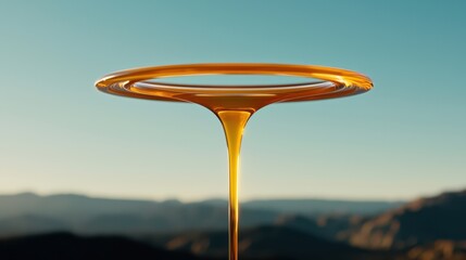 Golden Liquid Dripping Abstract Art