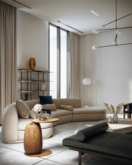Modern living room in a luxurious concept style design..