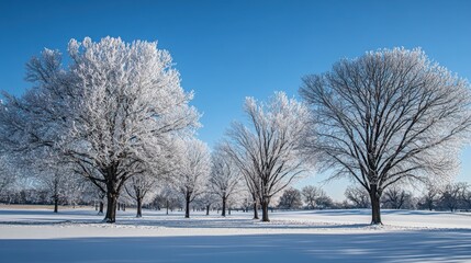 Fototapeta premium A picturesque landscape featuring trees adorned with