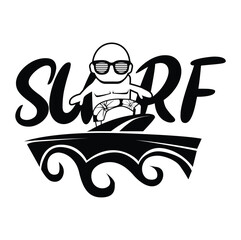 Vector illustration surfer cartoon isolated on a white background