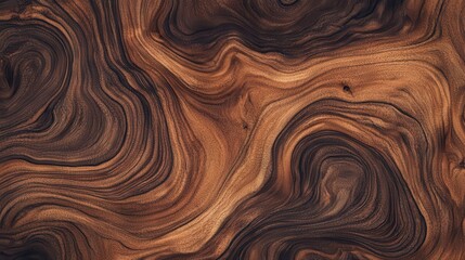 textured close-up of intricate walnut wood grain displaying rich, dark hues and swirling veins, arranged in a seamless tile pattern, perfect for modern furniture design