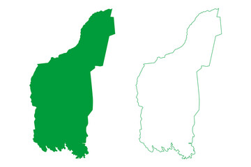 Obraz premium Quixabeira municipality (Bahia state, Municipalities of Brazil, Federative Republic of Brazil) map vector illustration, scribble sketch Quixabeira map