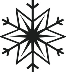 Geometric Snowflake Vector Silhouette - Simple Winter Holiday Design