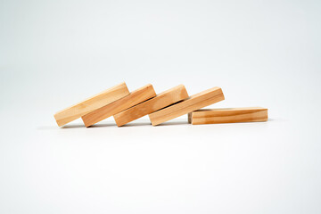 wooden block jenga on white background