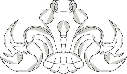 Vector sketch illustration silhouette design decoration ornate ornament vintage classic traditional floral 