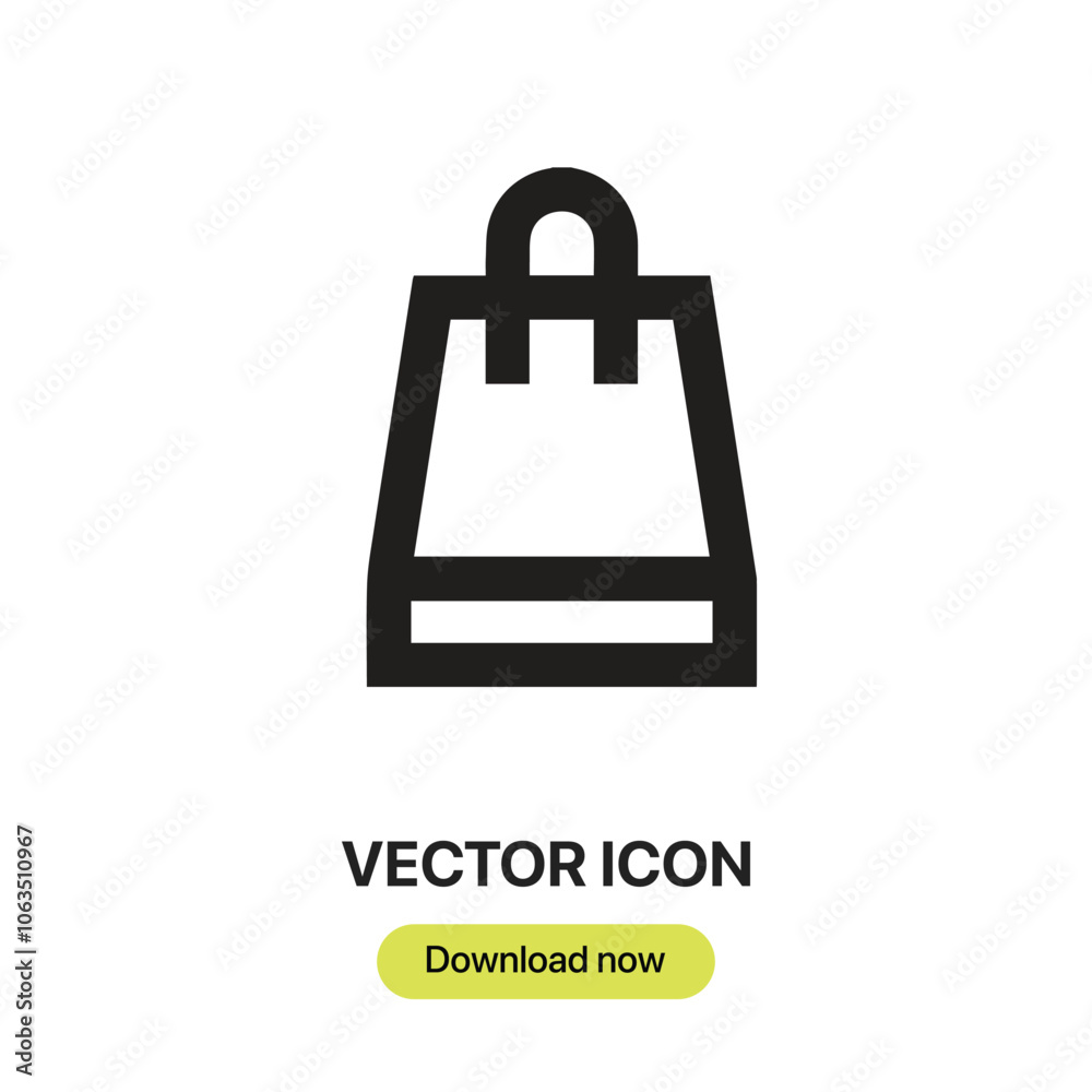 Aufkleber Shopping Bag icon vector. Linear-style sign for mobile concept and web design. Shopping Bag symbol illustration. Pixel vector graphics - Vector.	