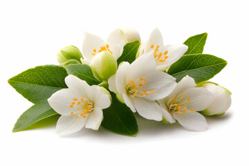 Obraz premium Closeup of White Jasmine Flowers, bloom, blossom, white flower, fragrance, floral