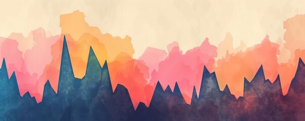 Algorithmic trading, advanced financial algorithms, highfrequency trading, Watercolor style