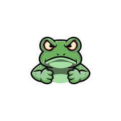 Vector graphic of a frog coloring t-shirt design illustration with an angry expression
