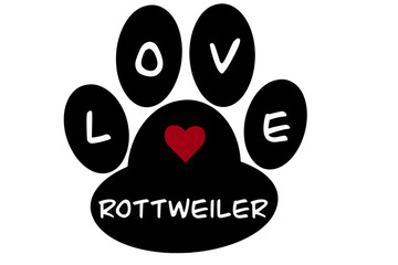 Vector of a dog paw print with the word 