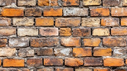 Fototapeta premium Antique old brick wall texture with mold creates a unique atmosphere. The antique brick wall texture includes intriguing details and offers ample copy space for creative use.