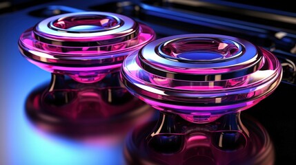 Shiny, chrome, and magenta futuristic orbs with sleek, reflective surfaces and a delicate, metallic sheen.