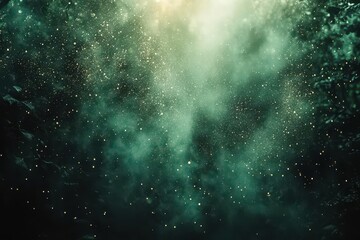 Obraz premium glowing green grainy texture background softly blurred to create a tranquil gradient effect between dark green and black ideal for a moody visual backdrop