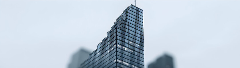 Modern skyscraper against a blue sky, building, architecture, urban, city, downtown