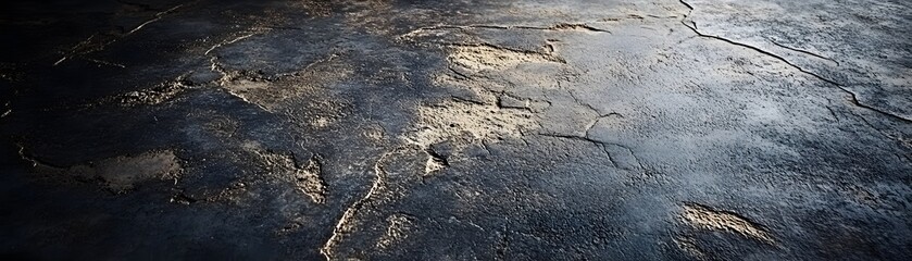 Obraz premium Cracked and Weathered Dark Grey Stone Surface